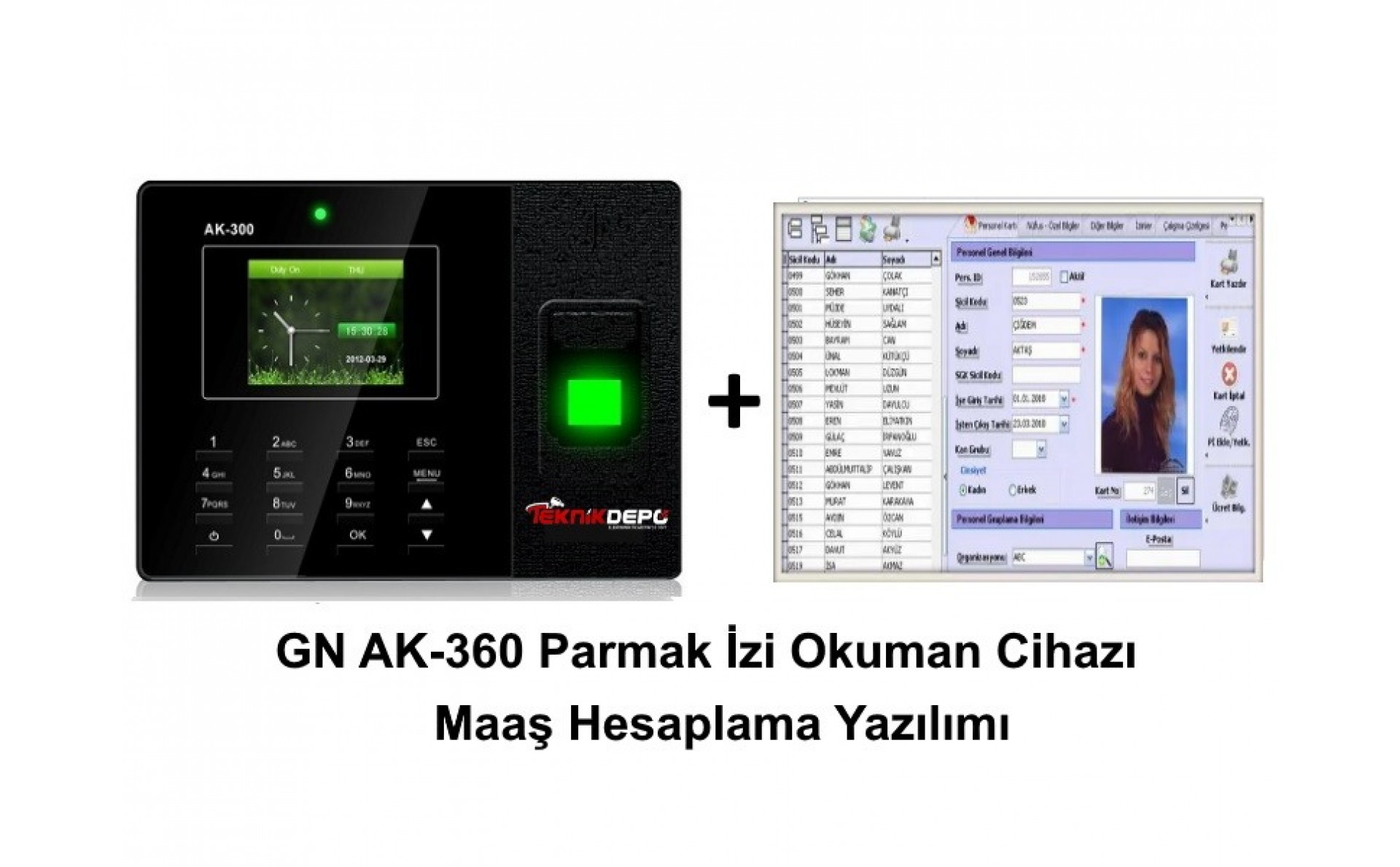 GN AK 360 Parmak İzi Okuyucu + Personel Maaş Hesaplama Yazılımı