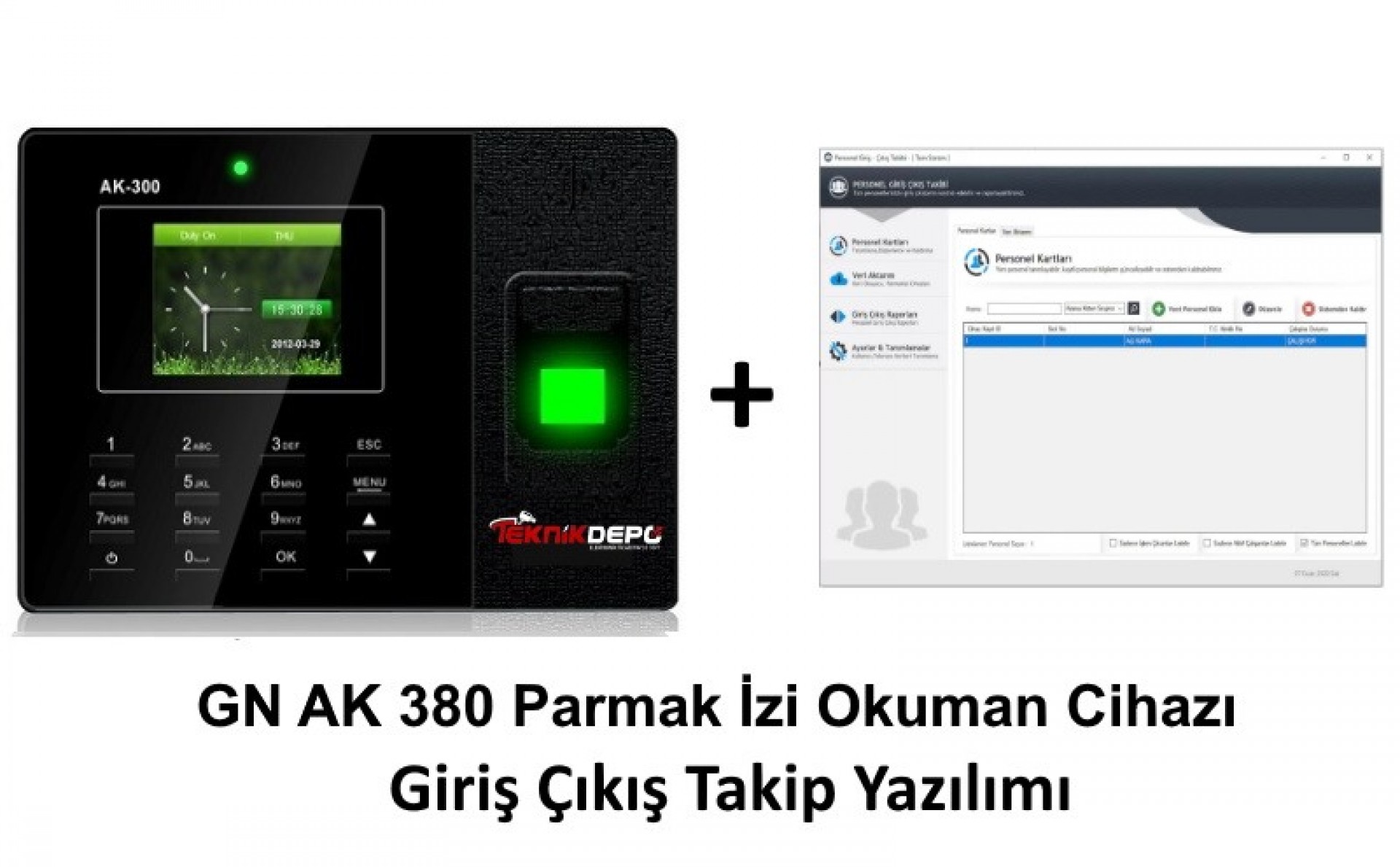 GN AK 360 Parmak İzi Okuyucu + Personel Giriş Çıkış Takip Yazılımı