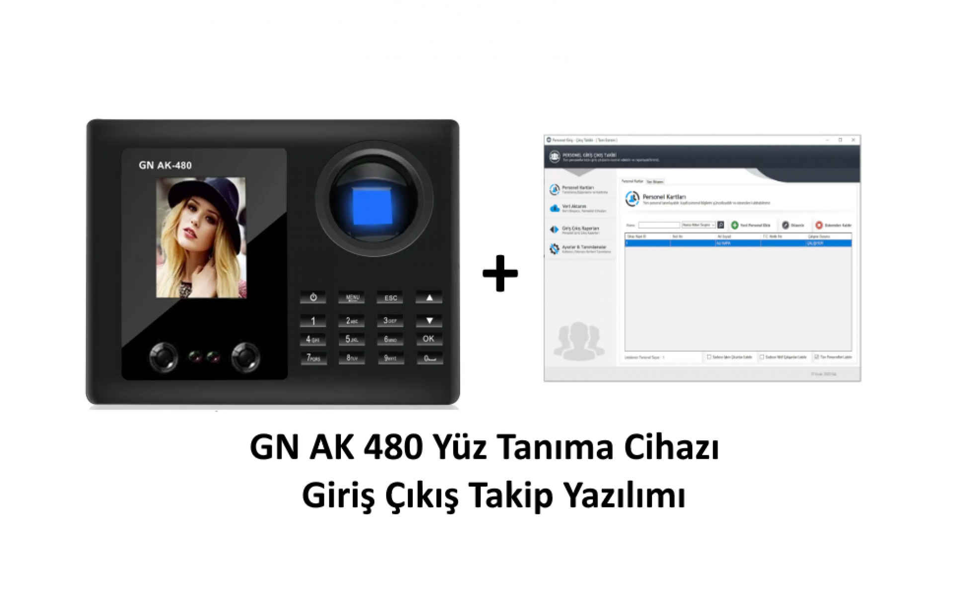 GN AK 480 Yüz Tanıma Cihazı + Giriş Çıkış Takip Yazılımı