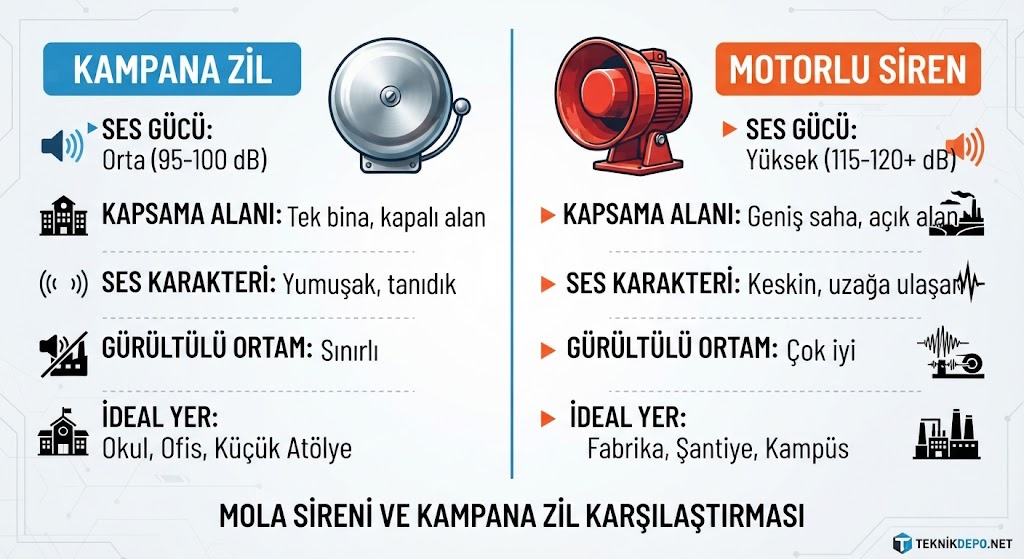 Kampana Zil mi, Motorlu Siren mi? Mola Sireni Seçim Rehberi