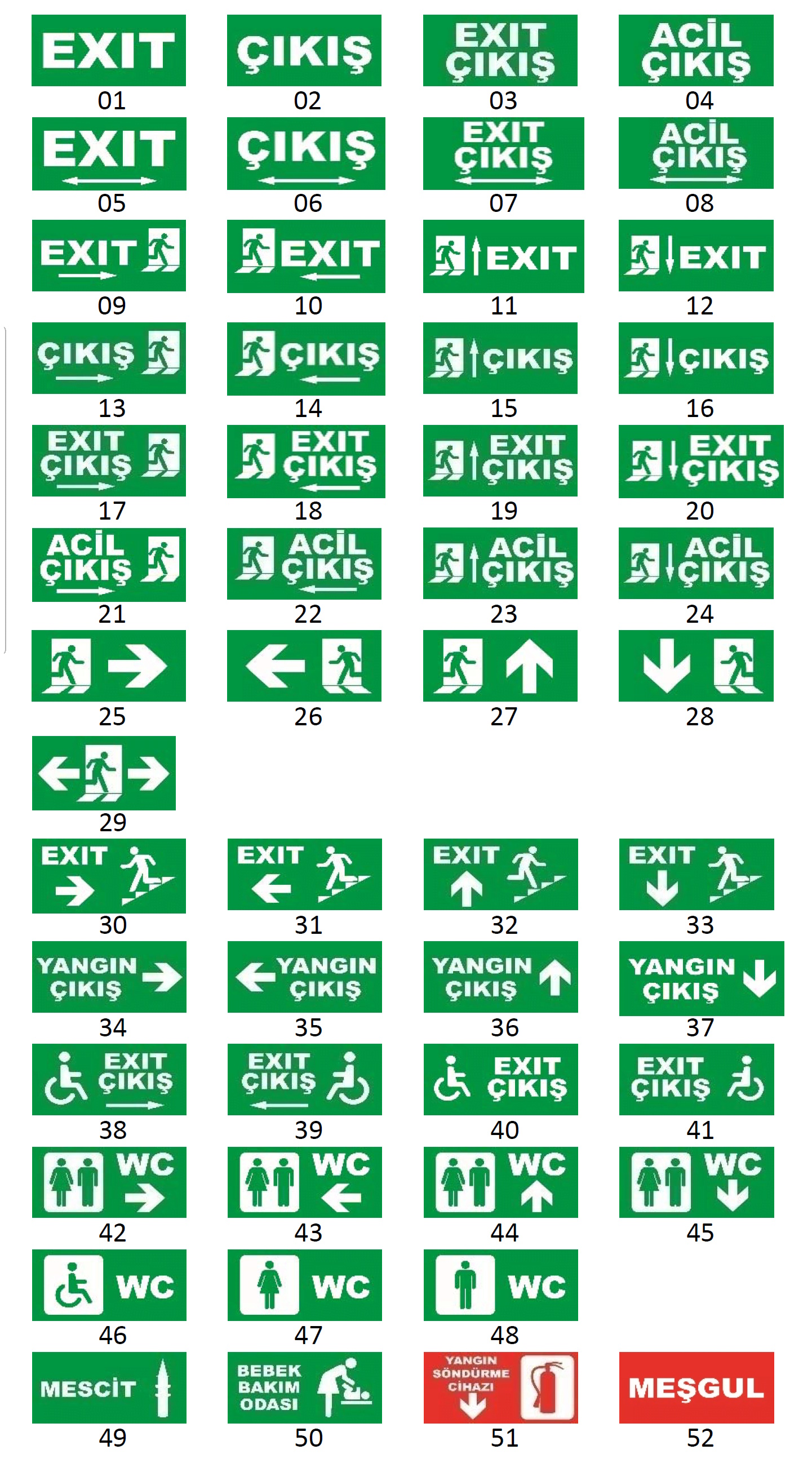 Işıklı Acil Çıkış Levhası (Çıkış Sağa Koşan Adam)