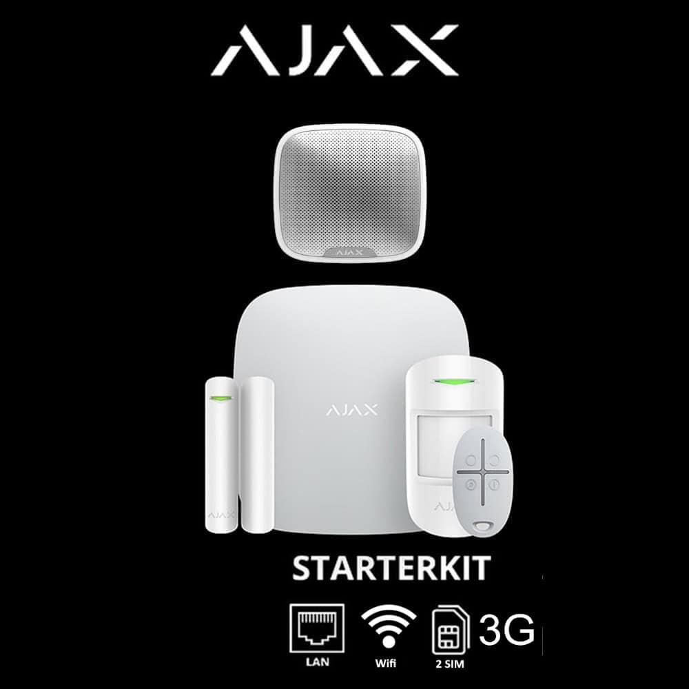 Ajax HubKit Plus-W Sirenli Kablosuz Alarm Seti - Beyaz