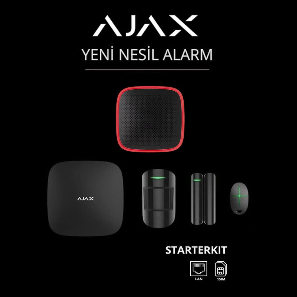 Ajax StarterKit Harici Sirenli Kablosuz Alarm Seti - Siyah