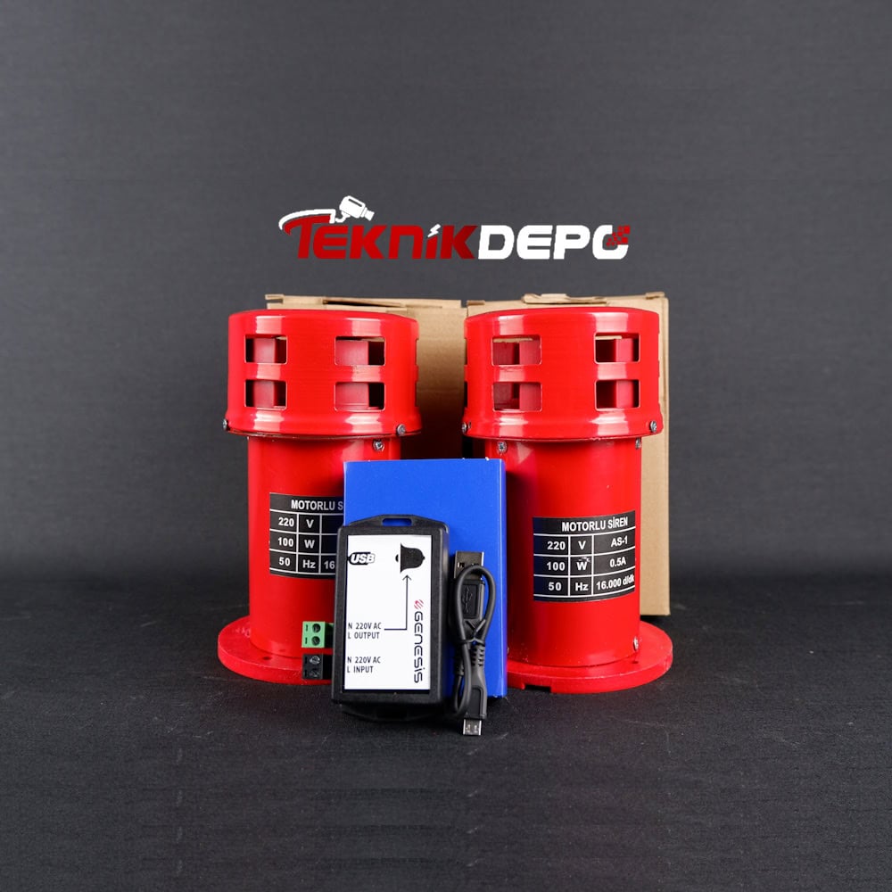 Fabrika Mola Zil Saati Seti  İki Motorlu Sirenli Set 120 Db