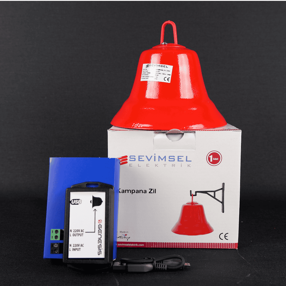 Fabrika Mola Zil Saati Seti Tek Çanlı Set