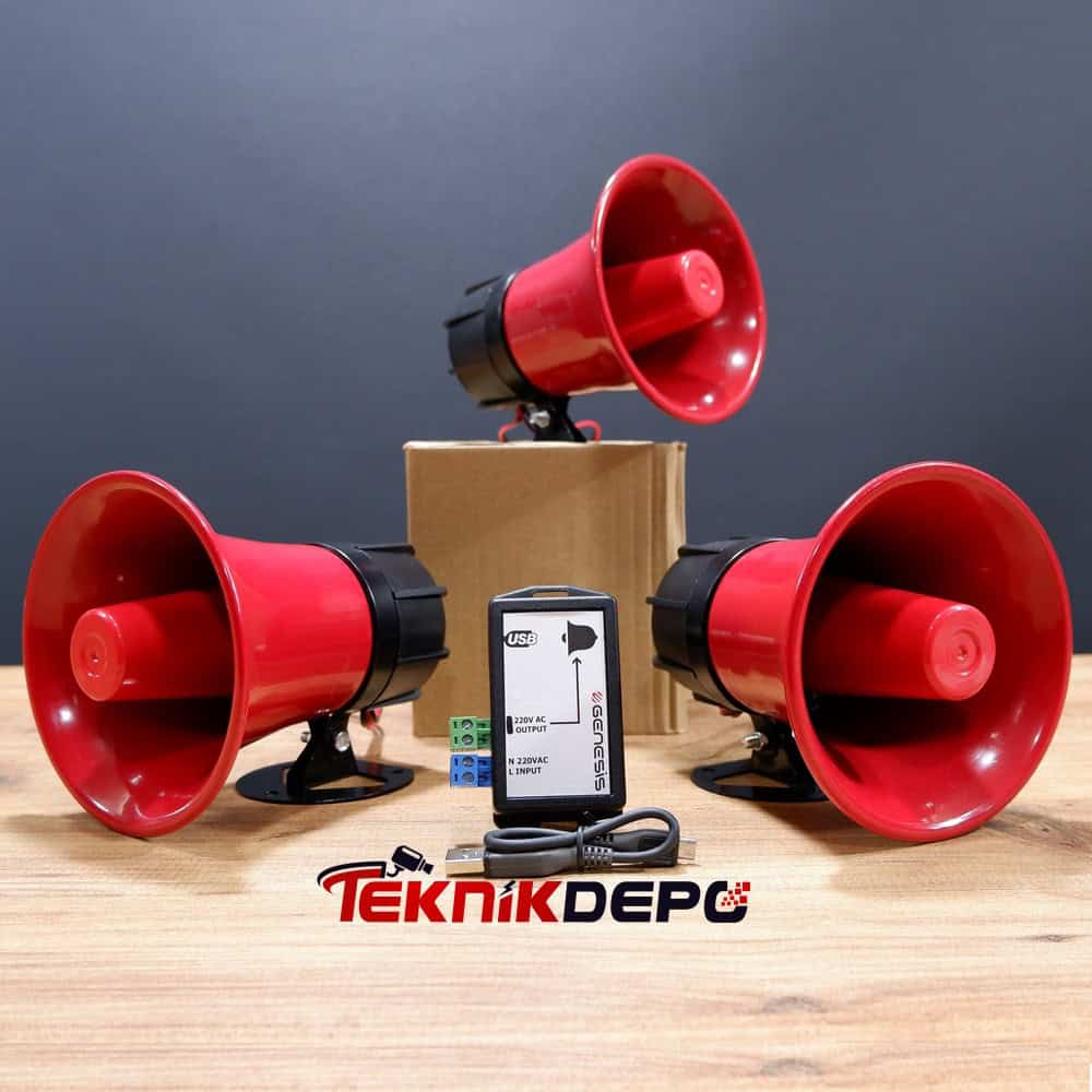 Fabrika ve İş Yeri Mola Zili Seti 3 Adet Melodili Sirenli Set