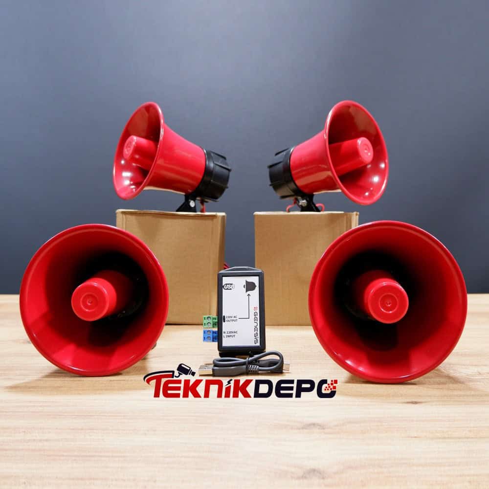 Fabrika ve İş Yeri Mola Zili Seti 4 Adet Melodili Sirenli Set