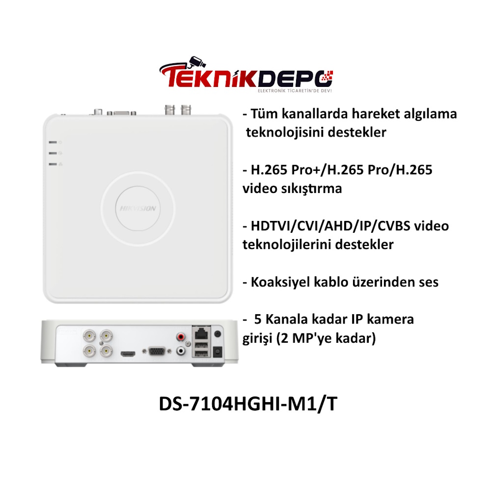 Hikvision DS-7104HGHI-M1 4 Kanal DVR