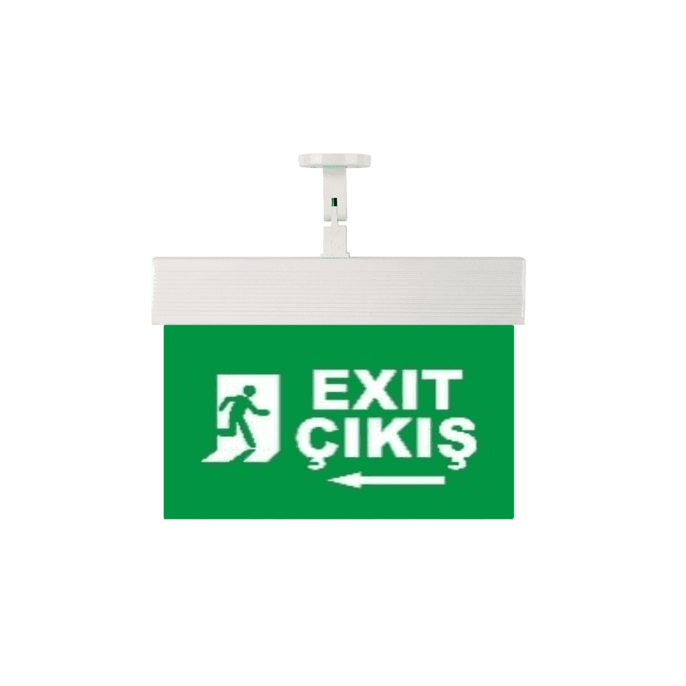 Işıklı Acil Çıkış Levhası (Exit Çıkış Sola Koşan Adam)