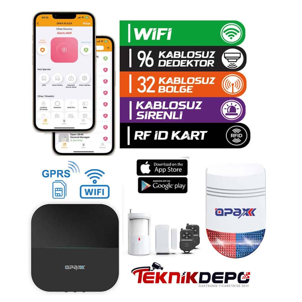 Opax W20-W-S GPRS Kablosuz Alarm Seti