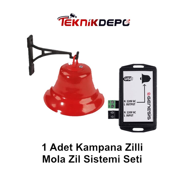 Fabrika Mola Zil Saati Seti Tek Çanlı Set