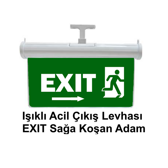 Işıklı Acil Çıkış Levhası (Exit Sağa Koşan Adam) GN-AC10